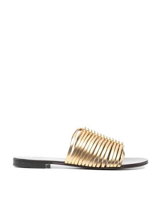 Giuseppe Zanotti Metallic Savoia Flat Sandals