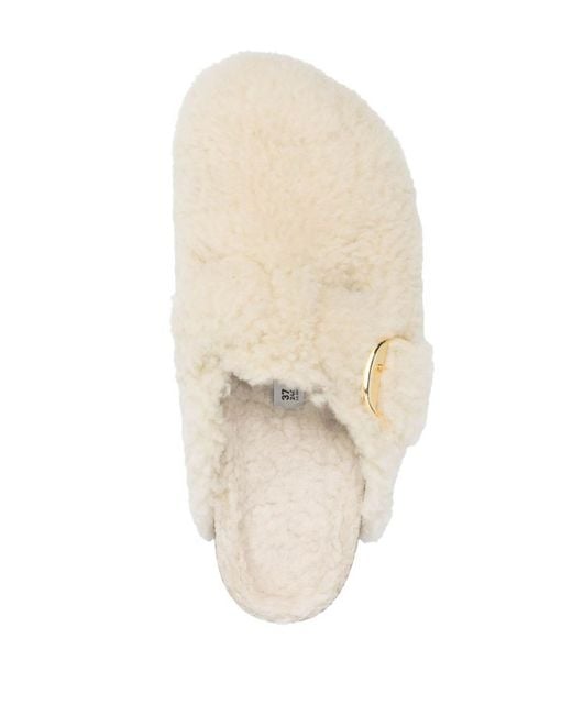 Birkenstock White Boston Mules