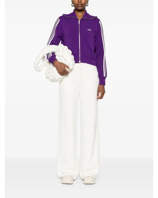 Autry Purple Knitted Track Jacket