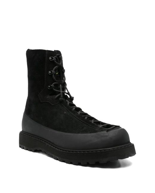 Stone Island Black Lace-Up Suede Boots for men
