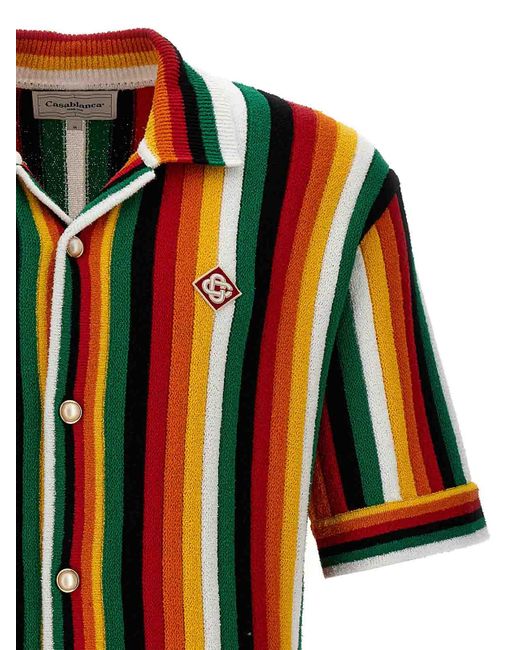 Casablancabrand Red Striped Towelling Shirt for men