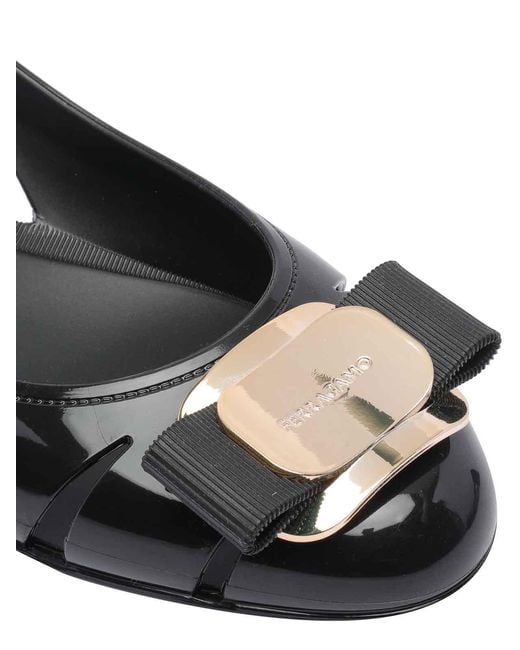 Ferragamo Black Nara Jelly Ballets