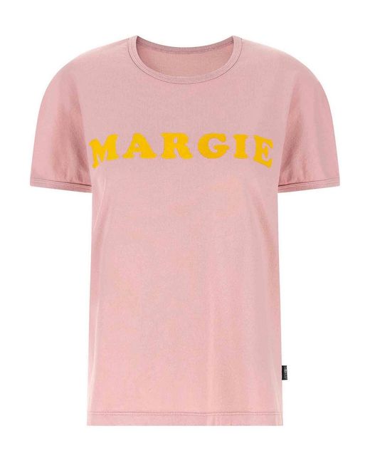 MM6 by Maison Margiela Pink Arc Print T-Shirt