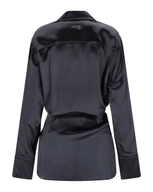 The Attico Black Mini Shirt Dress