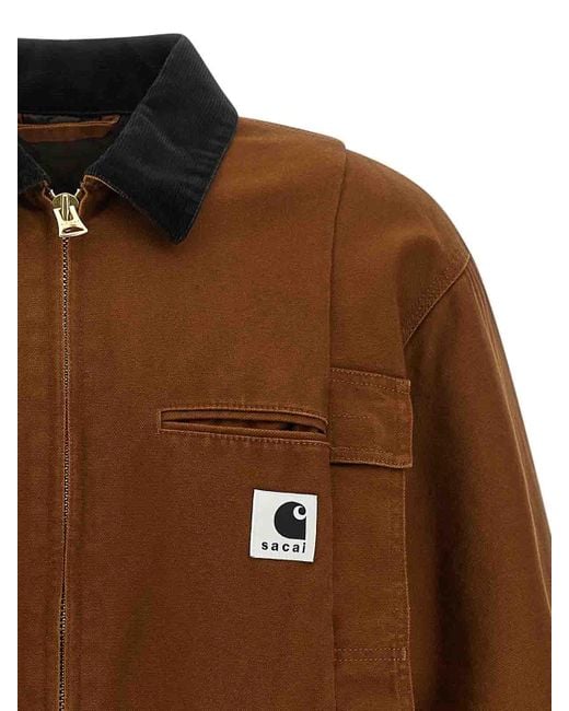 Sacai Brown X Carhartt Wip Capsule Jacket for men