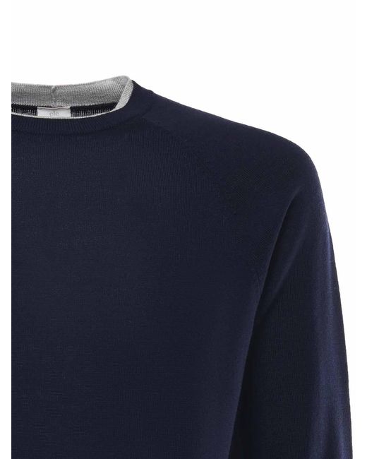 Eleventy Blue Wool Sweater for men