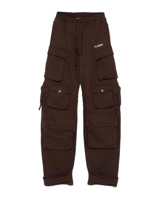 The Attico Brown Cotton Cargo Trousers