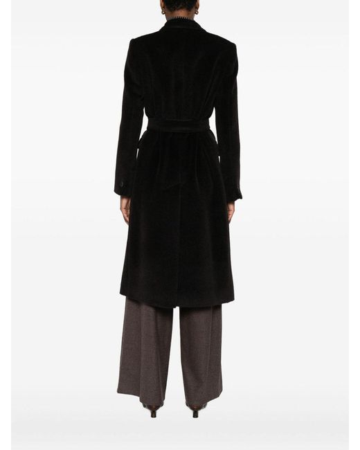 Tagliatore Black Wool Double-Breasted Coat