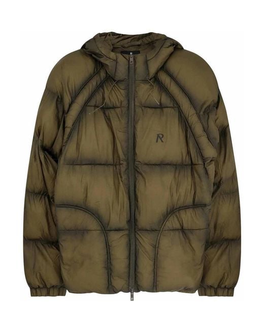 Represent Green Padded And Quilted Nylon Down Jacket for men