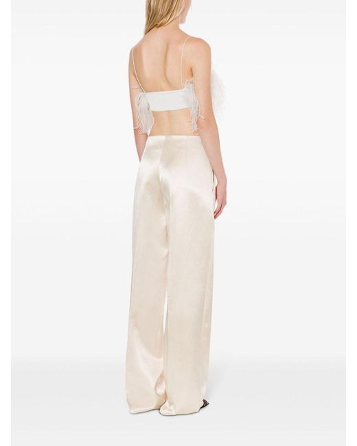 Philosophy Di Lorenzo Serafini White Wide Satin Trousers