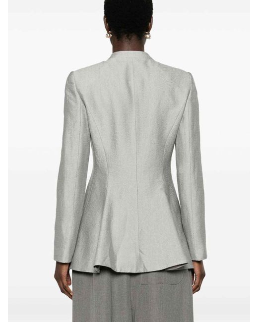 Emporio Armani Gray Buttoned Blazer Jacket