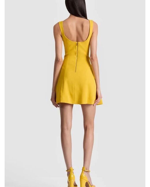 Alice + Olivia Yellow Vera Fit And Flare Mini Dress