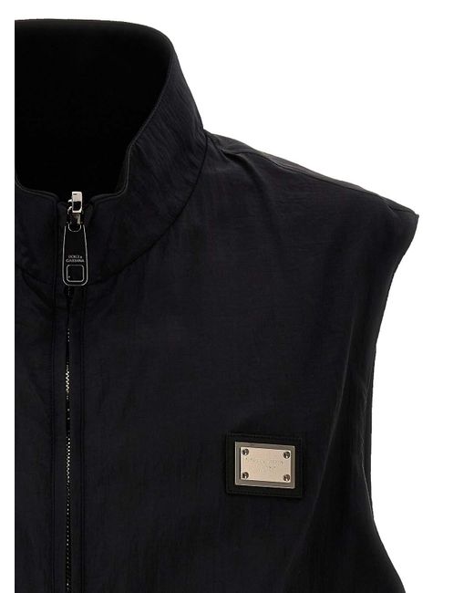 Dolce & Gabbana Black Logo Reversible Vest for men