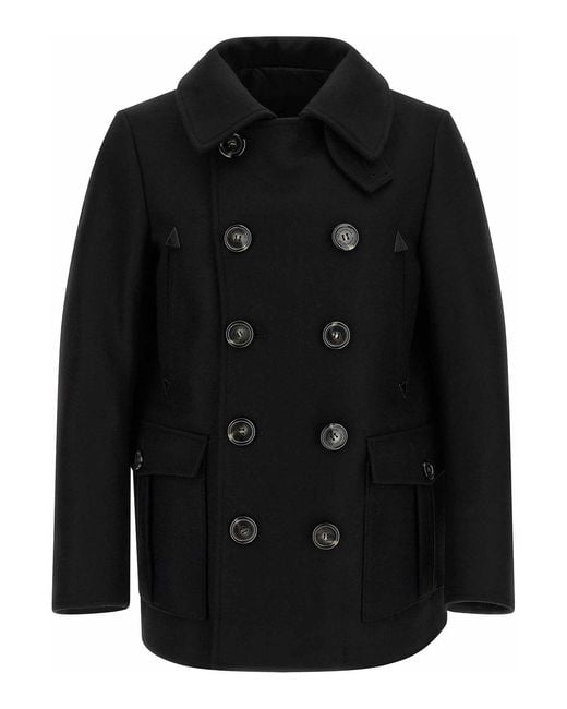 DSquared² Black Double-Breasted Coat for men