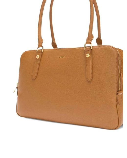 Furla Brown Giulia Boston Bag L