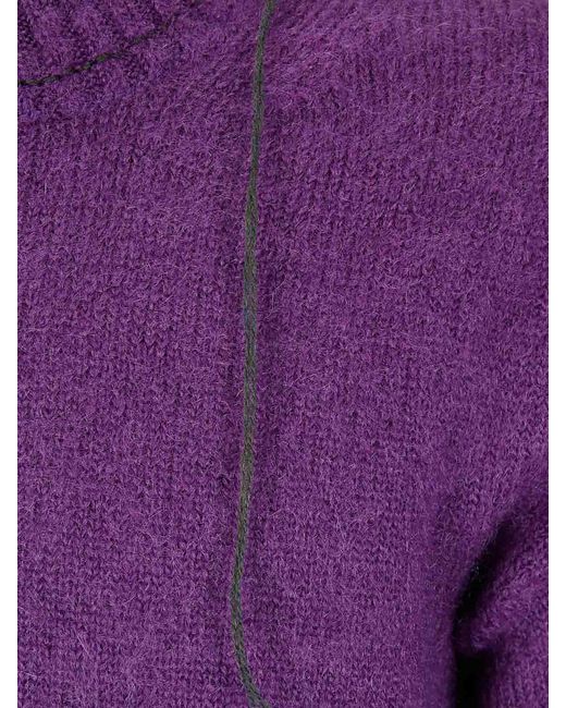 Sacai Purple Wool Knit Pullover for men