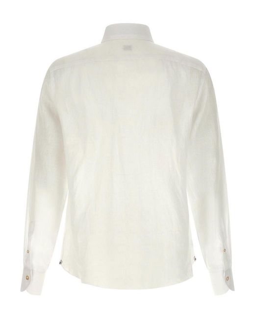 Borriello White Linen Blouse for men