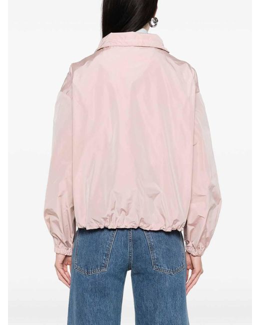 Herno Pink Lightweight High-Collar Jacket With Elasticized Cuffs