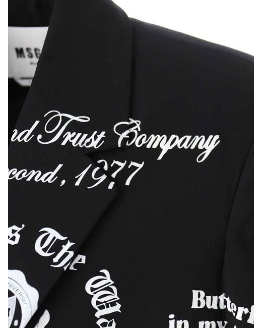 MSGM Black Guarantee Jacket for men