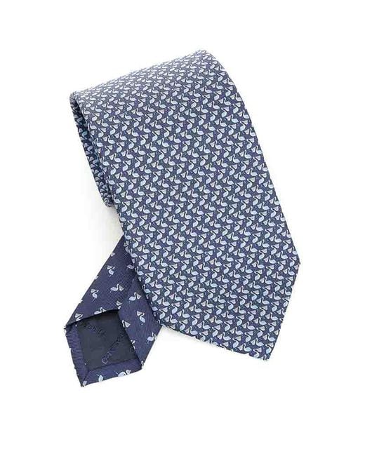 Ferragamo Blue Silk Tie for men
