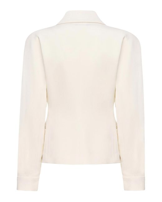 Alessandra Rich Natural Wool Crepe Jacket