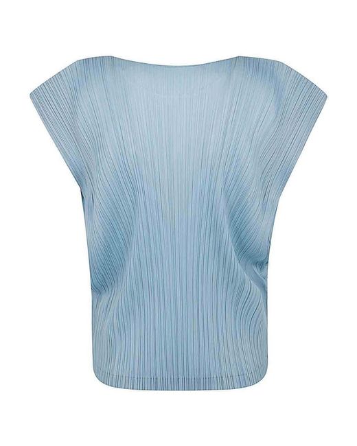 Pleats Please Issey Miyake Blue Monthly Colors March Shirt