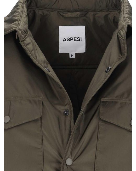 Aspesi Green Overshirt 13 Piu Khaki for men