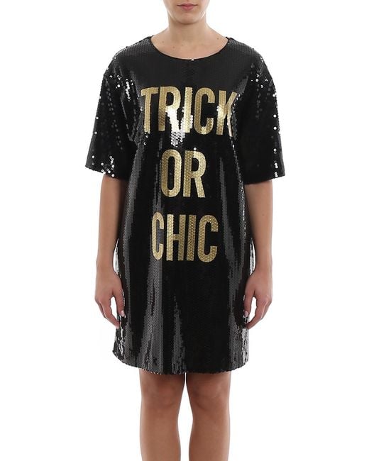 Moschino Black Trick Or Chic Sequin Short Dress