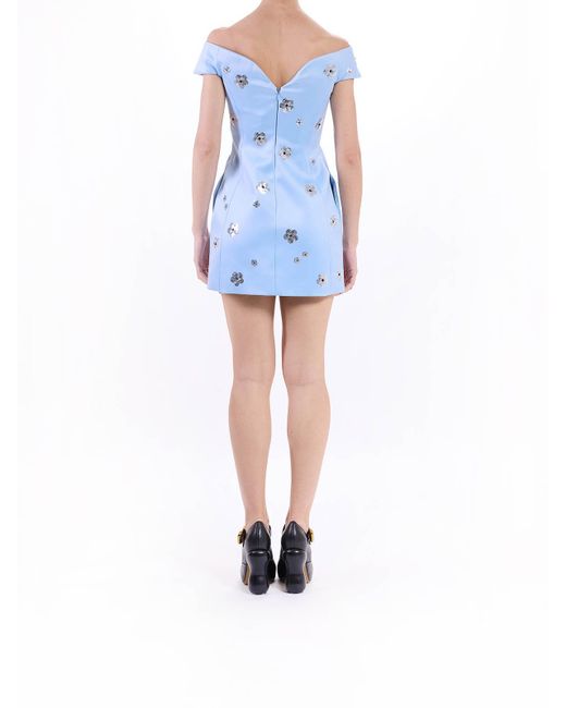 Marc Jacobs Blue Sequin Daisy Embellished Dress