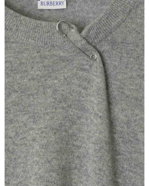 Burberry Gray Round Neck