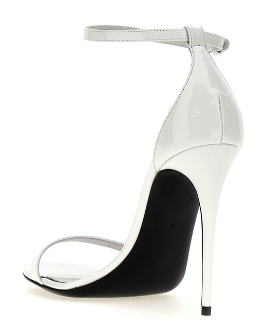 Dolce & Gabbana White Patent Sandals