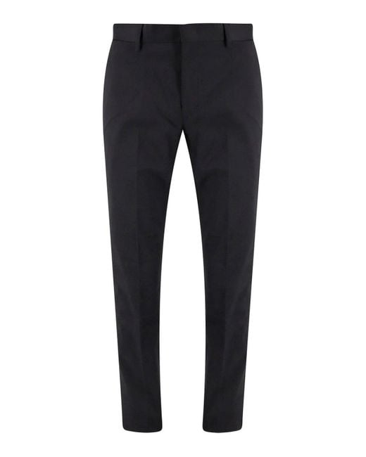 Zegna Blue Stretch Cotton Trouser for men