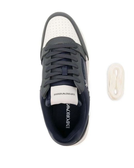 Emporio Armani Blue Suede Sneaker for men