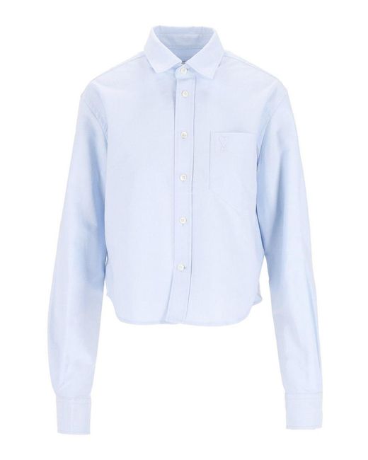 AMI Blue Crooped Shirt