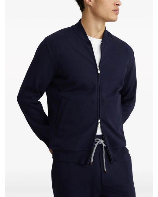 Brunello Cucinelli Blue Full-zip Sweatshirt for men