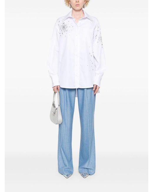 Des Phemmes White Oversized Button-Up Shirt