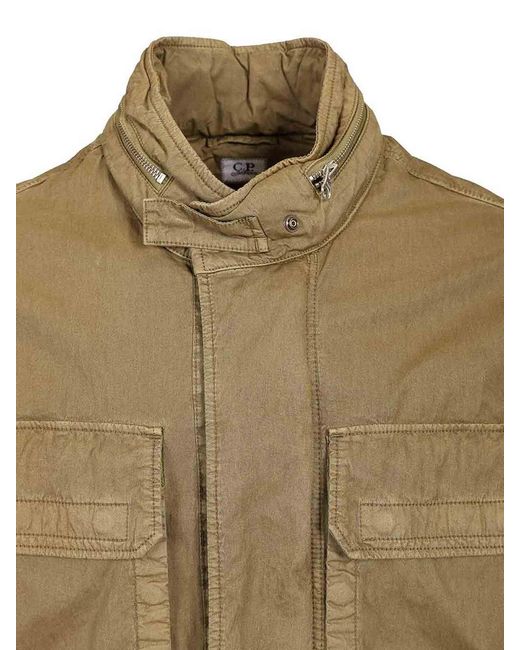 C P Company Green 50 Threads Wax Field Jacket for men