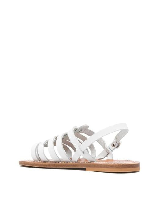 K. Jacques White Homere Leather Sandals