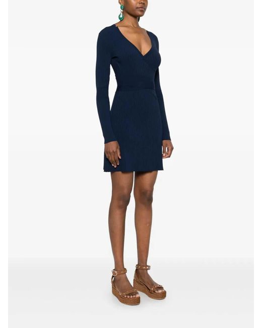 Elisabetta Franchi Blue Knit Dress