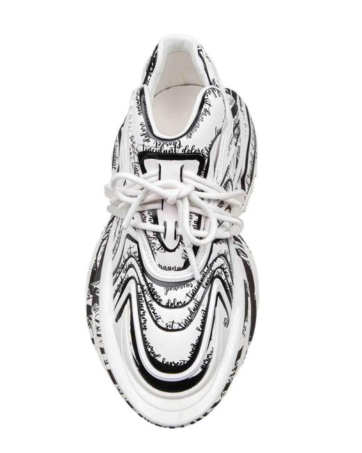 Balmain White Chic Sneaker With Embossed Logo And Cushioned Sole