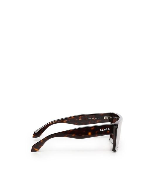 Alaïa Brown Rectangular Acetate Sunglasses