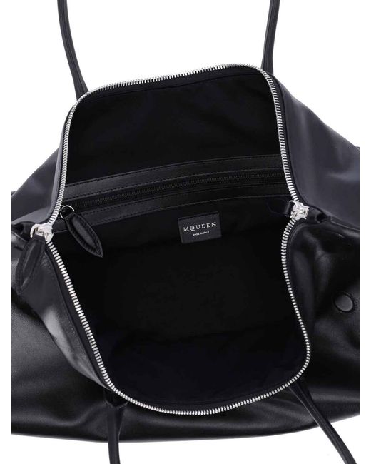 McQueen Black Large Shoulder Bag