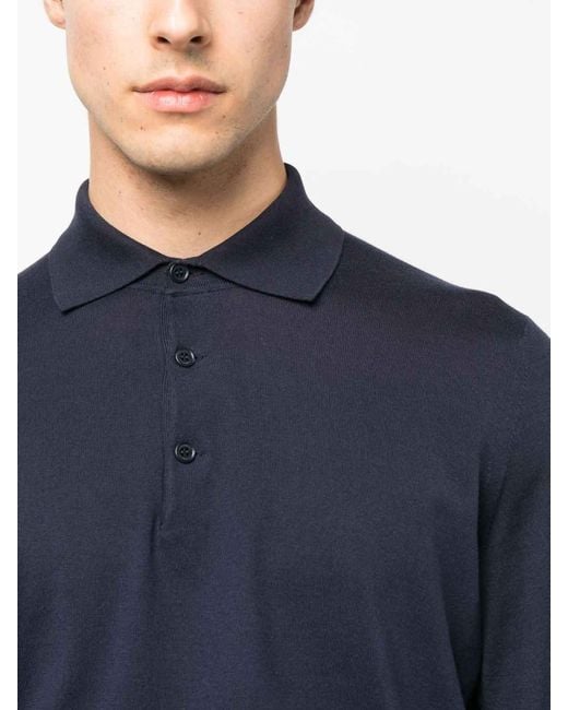 Brunello Cucinelli Blue Polo Neck Sweater for men
