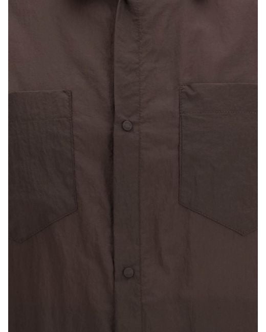 Herno Brown Double Layer Ripstop Nylon Shacket for men