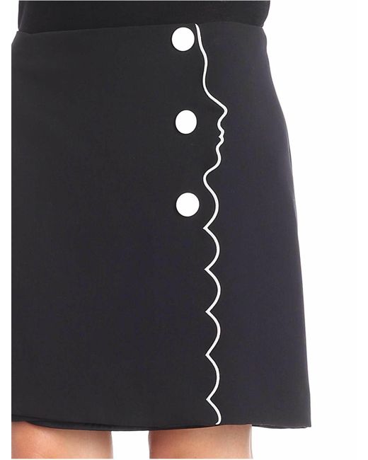Vivetta Black Paus Skirt With Embroidery
