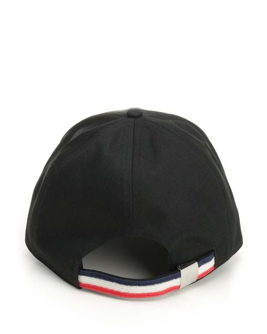 Moncler Black Baseball Cap for men