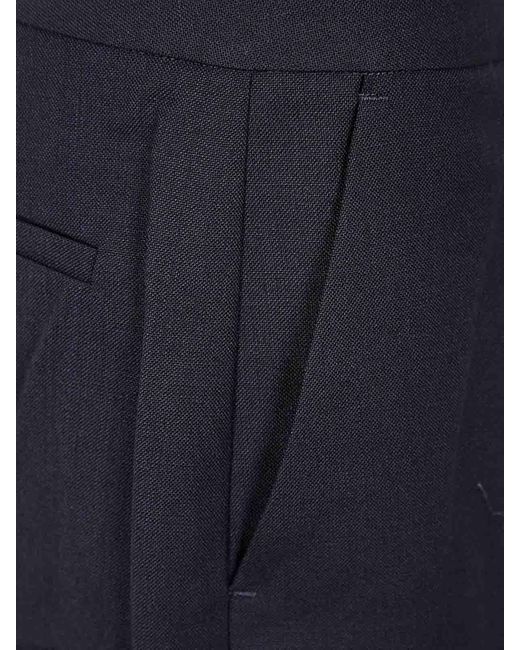 Studio Nicholson Blue Wool Casual Wide-Leg Pants
