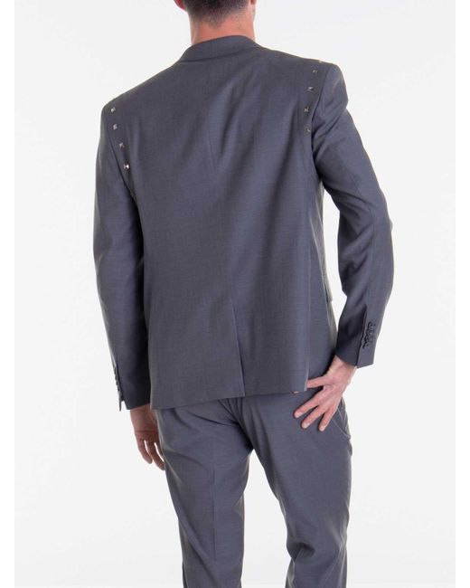 John Richmond Blue Button Long Sleeve Jacket for men