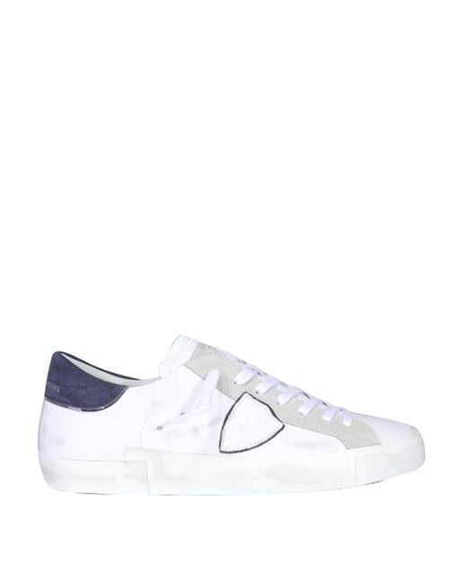 Philippe Model White Branded Leather Sneakers for men