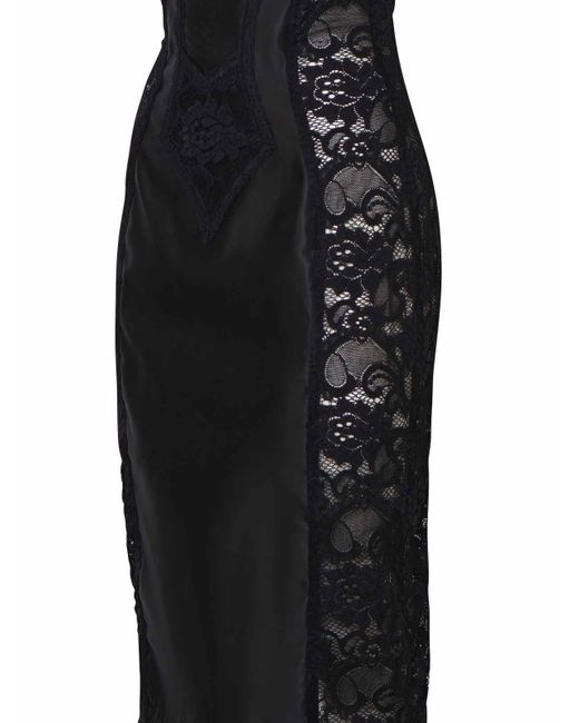Dolce & Gabbana Black Sleeveless Milano Rib Midi Dress
